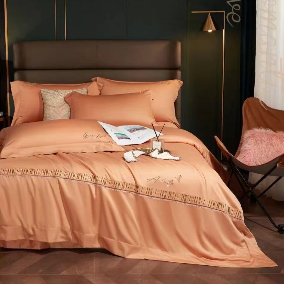 【D粉丝专享】高端天丝棉四件套-卡佩利/蜜瓜橙