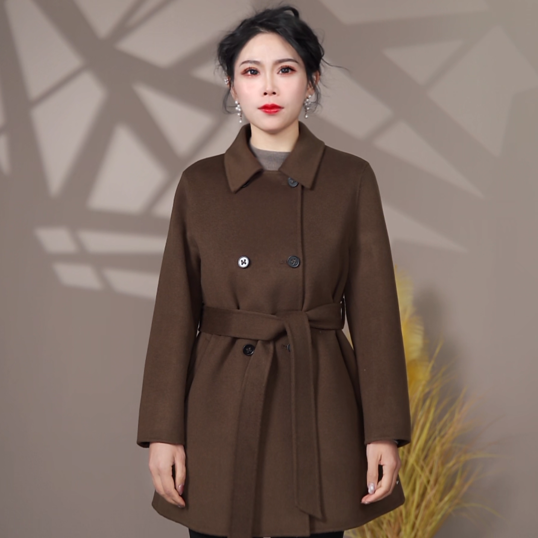 【100%羊毛】2025年新款百搭时尚轻奢气质女士羊毛外套洋气显瘦