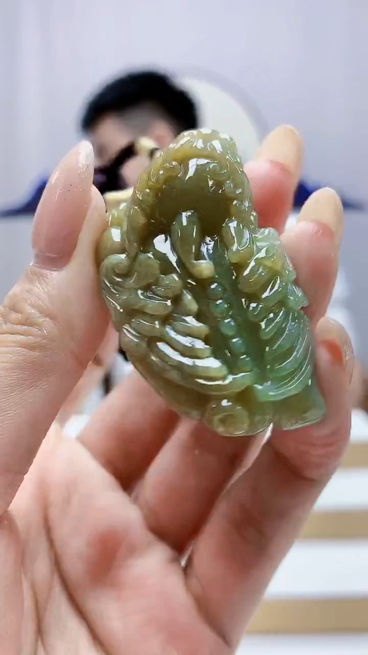未镶嵌定制翡翠5028MM-毛货挂件124