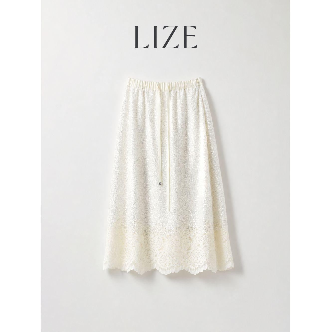LIZE【克拉恋人L2327】定制重磅手工珠片.镂空蕾丝绝美细闪半身裙