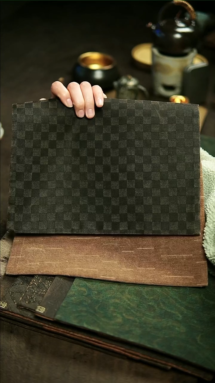 【闪购商品】黑色格纹绢丝茶席