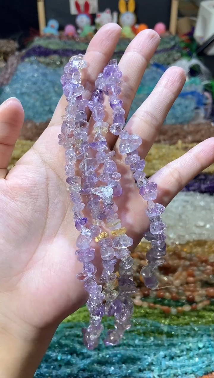 水晶珠宝半成品未镶嵌bbb紫黄晶