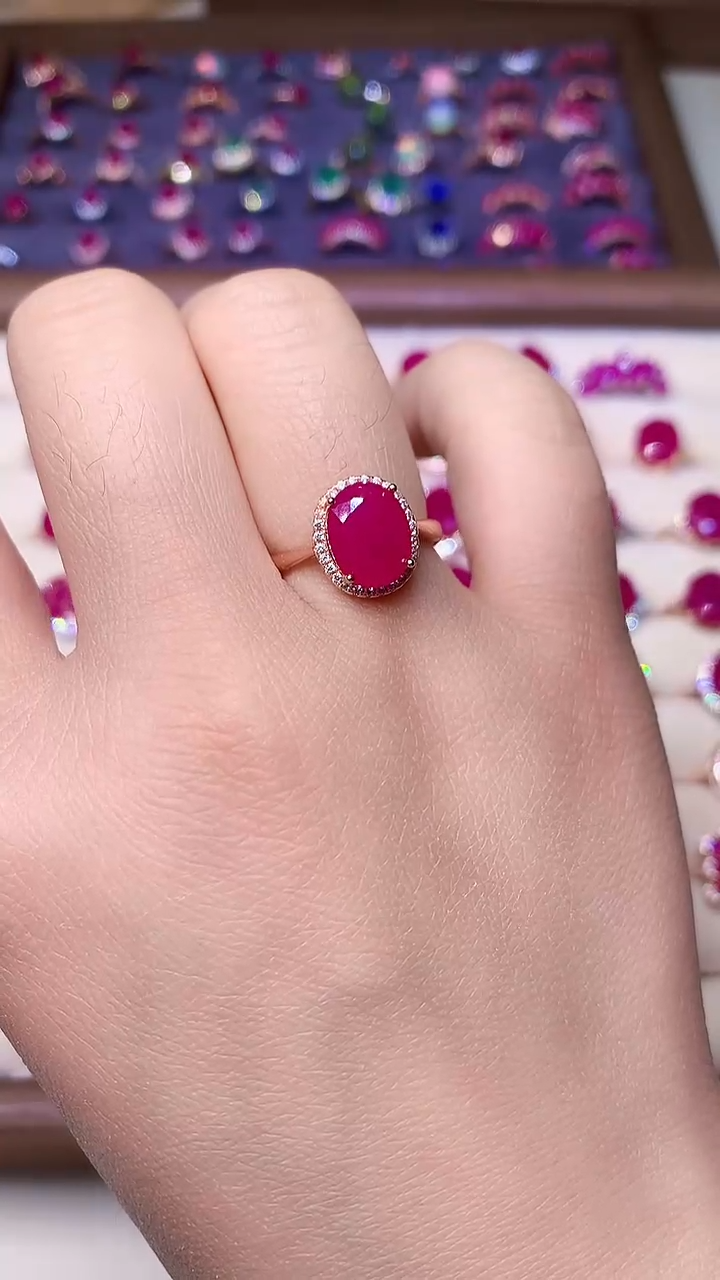 【闪购商品】红宝石戒指银S925镶嵌000