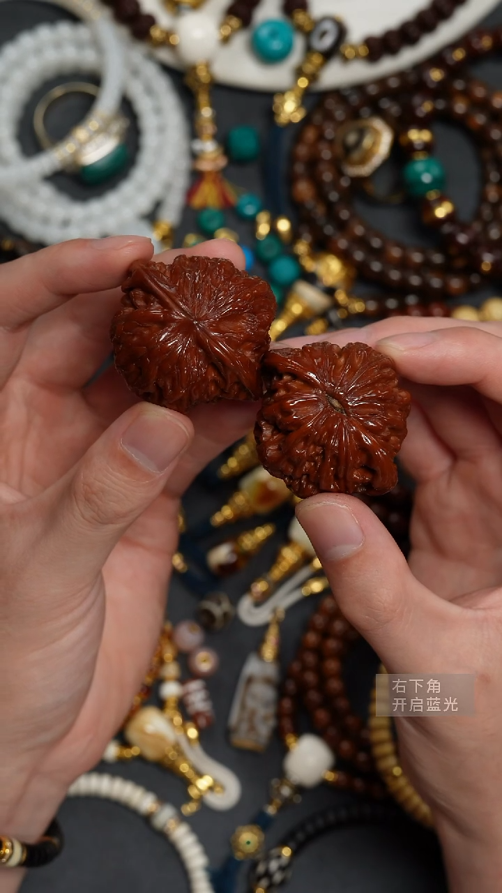 把件文玩核桃43mm磨盘核桃