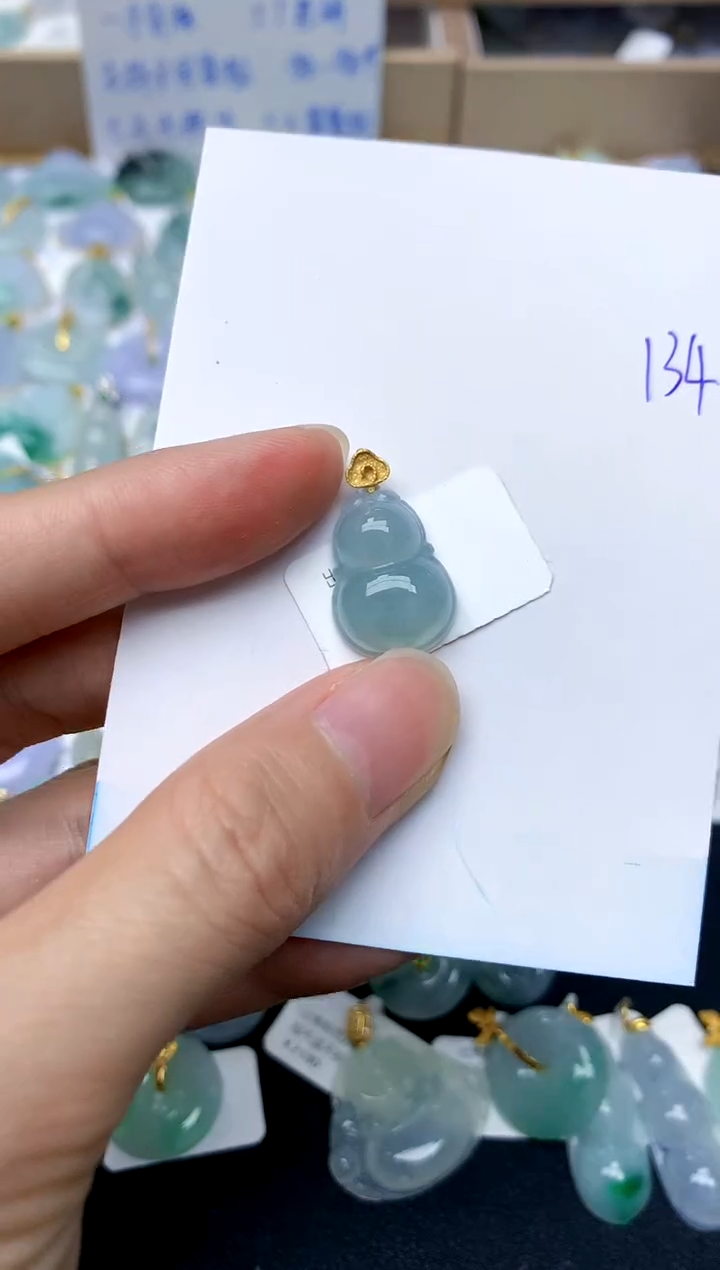 【闪购商品】翡翠颈饰18K金镶嵌134天然A货翡翠