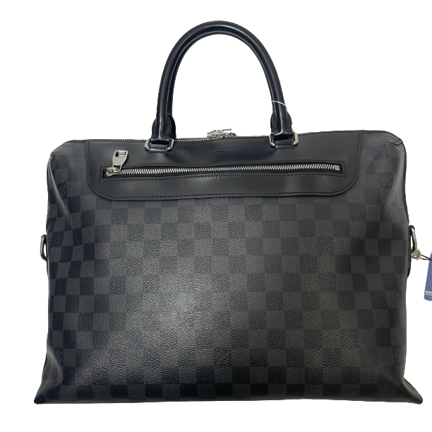 95新 LouisVuitton/路易威登 98新LV黑棋盘格手提公文包经典商务