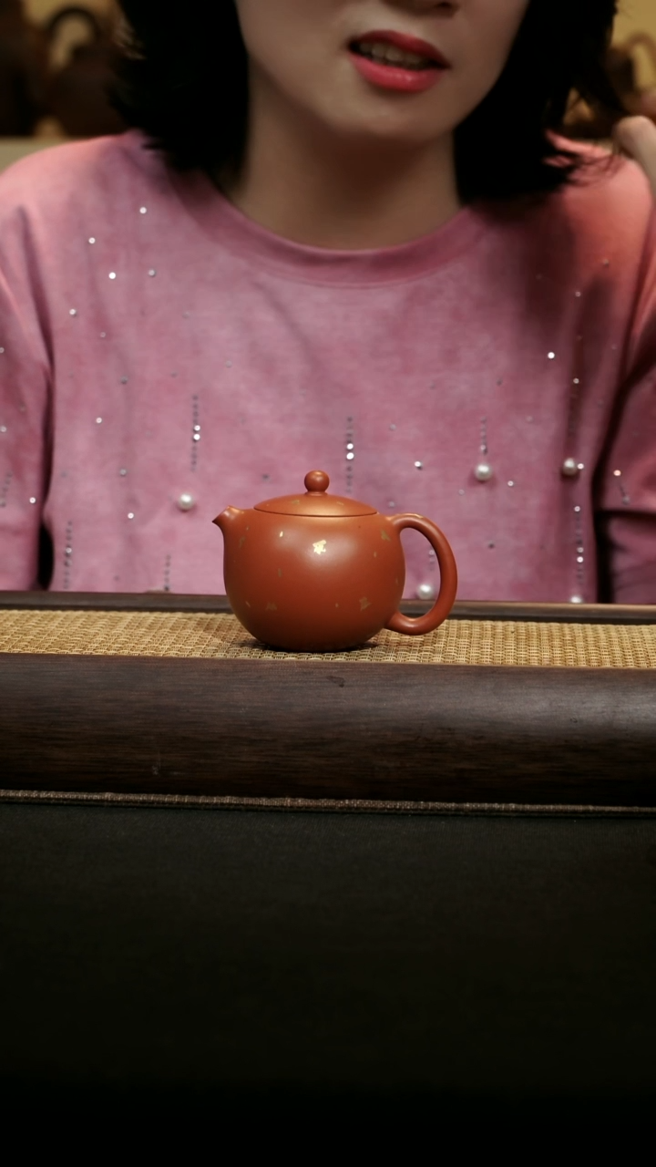 茶壶紫砂朱泥洒金西施120毫升