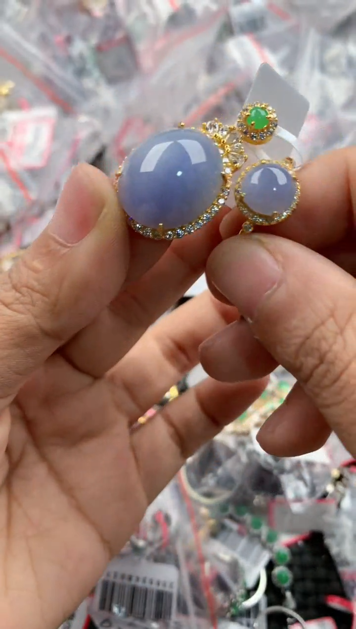 银S925镶嵌戒指翡翠444             4