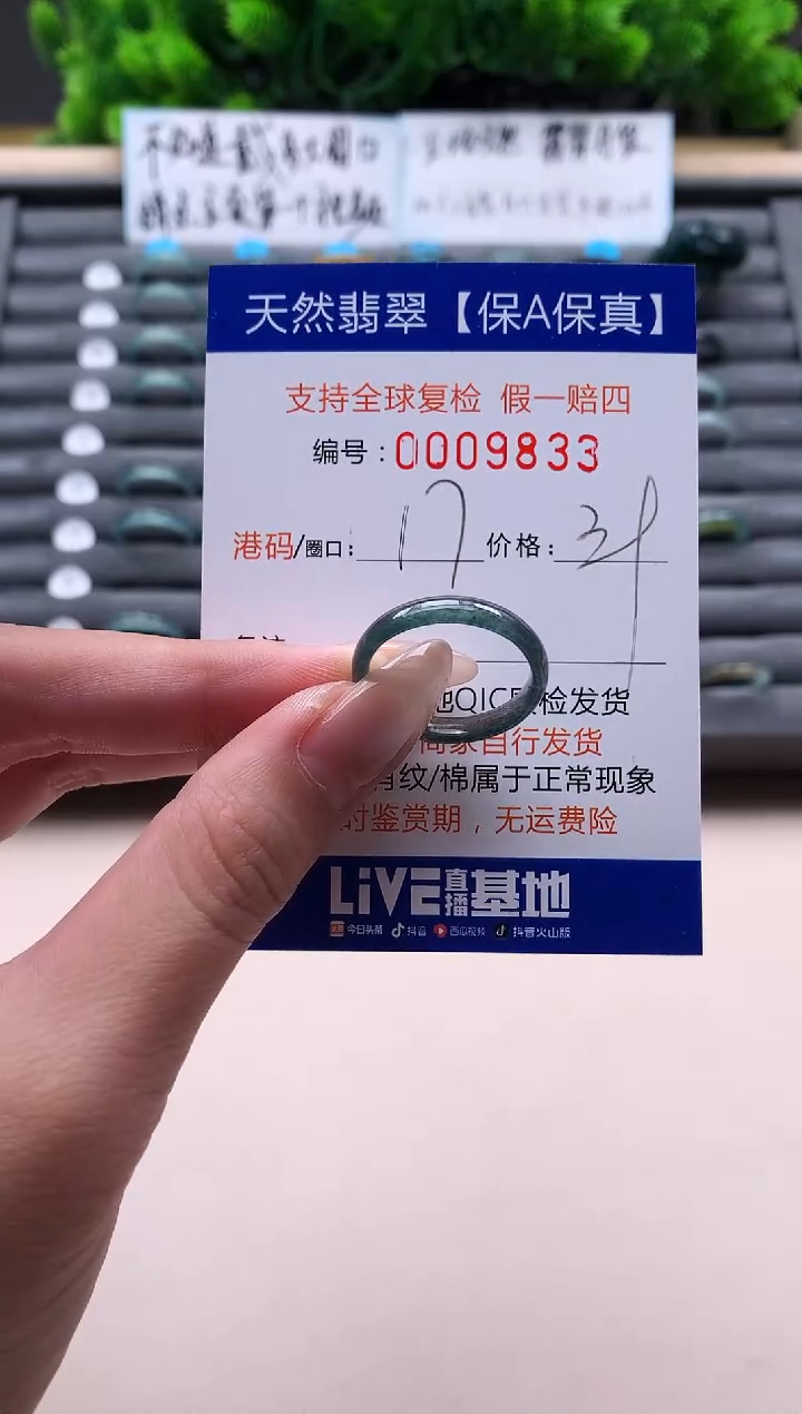 未镶嵌戒指翡翠天然  9833