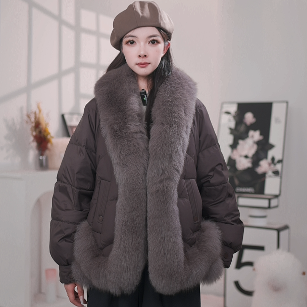 MY 冬季抗寒狐狸毛大毛领加厚款90白鹅绒大码羽绒服