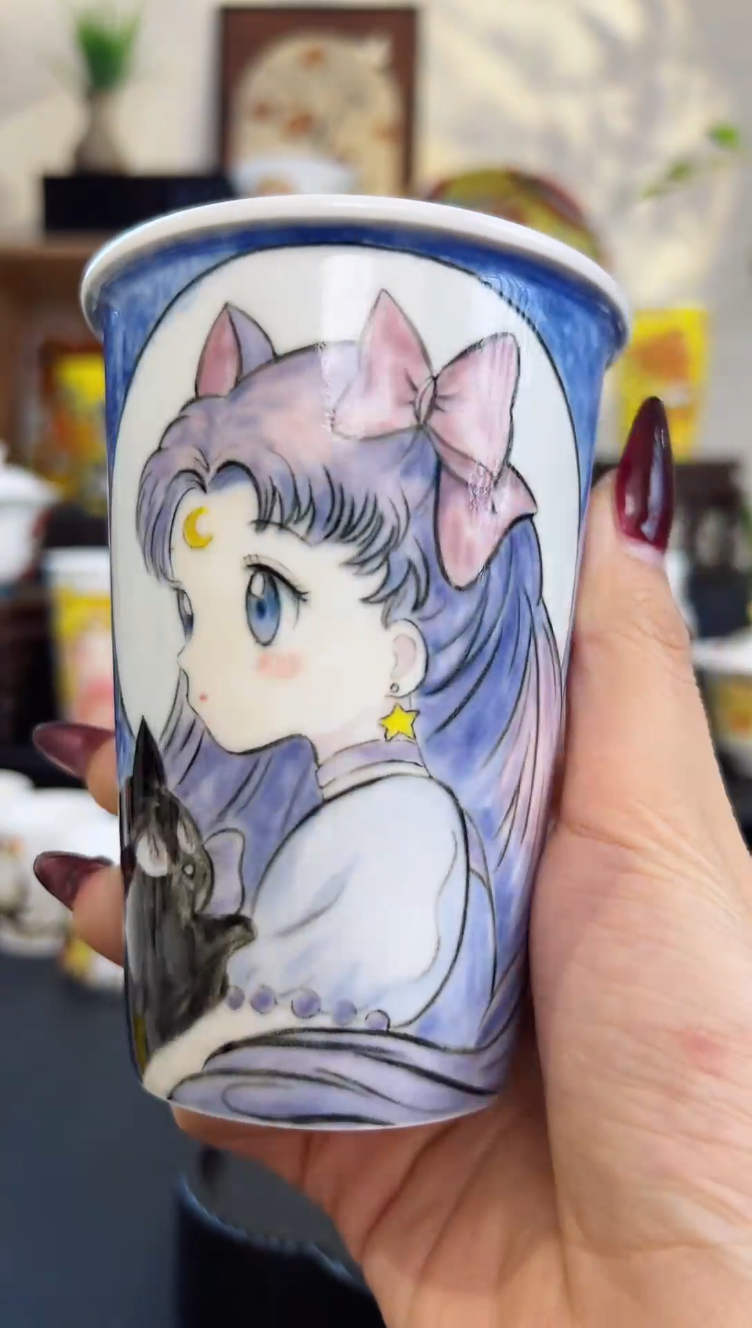 【闪购商品】摆件笙笙漫手工手绘陶瓷杯杯