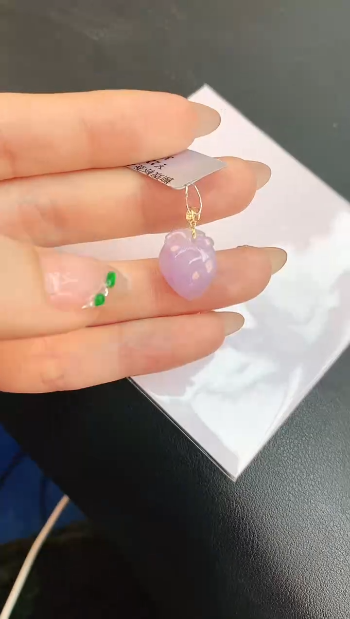 【闪购商品】翡翠颈饰18K金镶嵌赠礼盒证书 珍珍