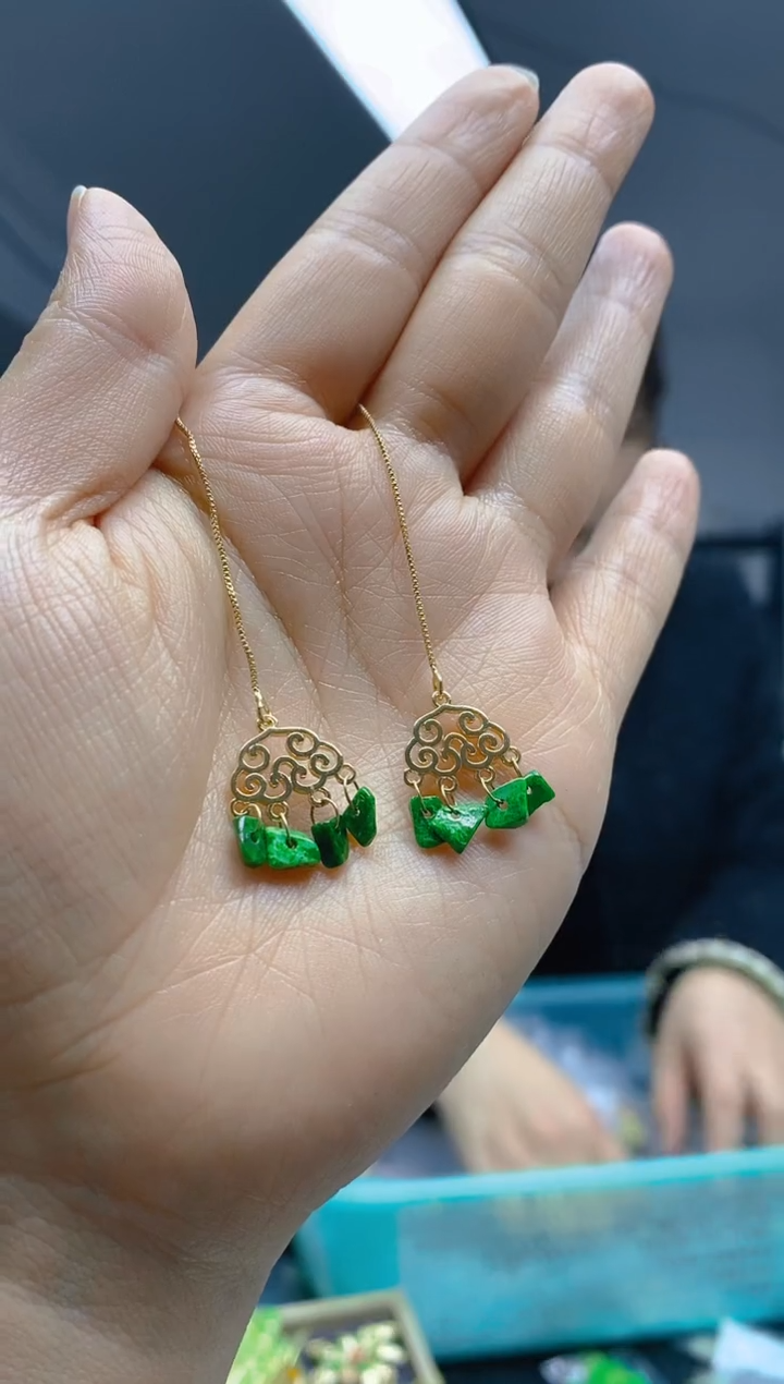 【闪购商品】翡翠耳饰合金0429翡翠耳线