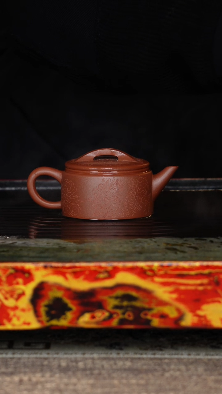 【闪购商品】紫砂茶壶小汉瓦底槽清刻绘半手工