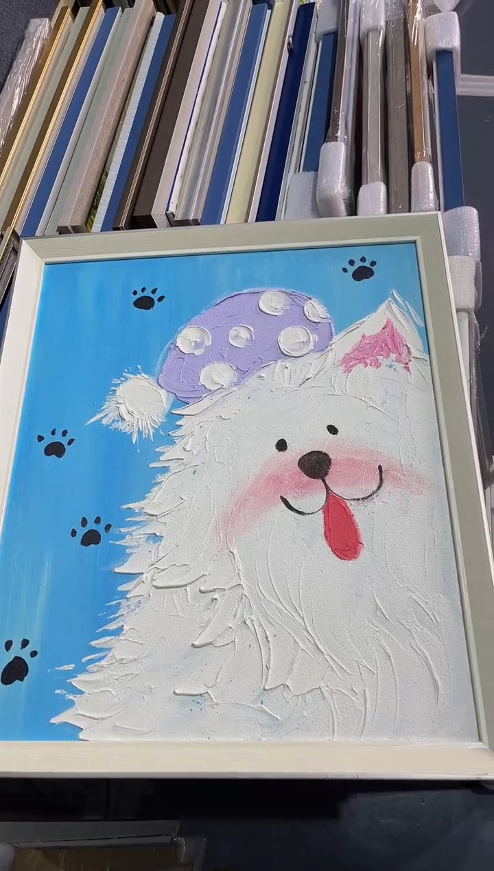 【闪购商品】油画23号 50*60 小狗-手绘油画