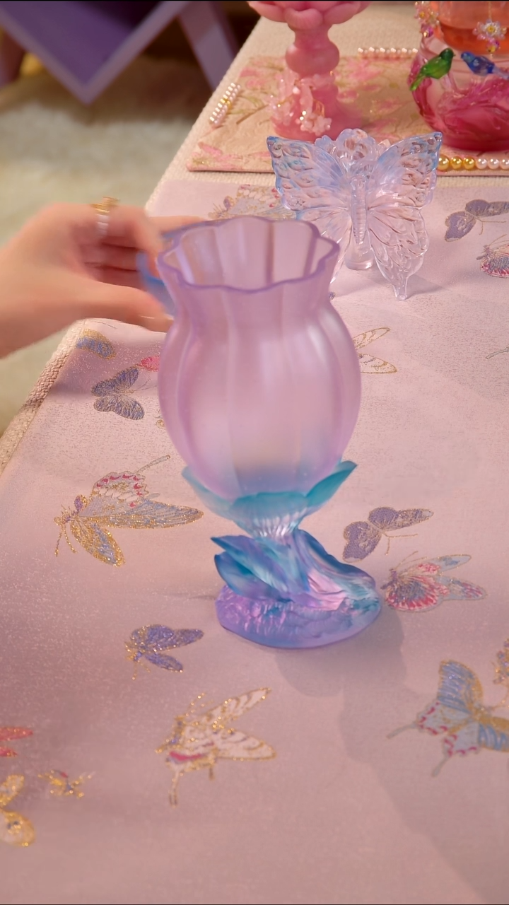 古法琉璃烛台 如图