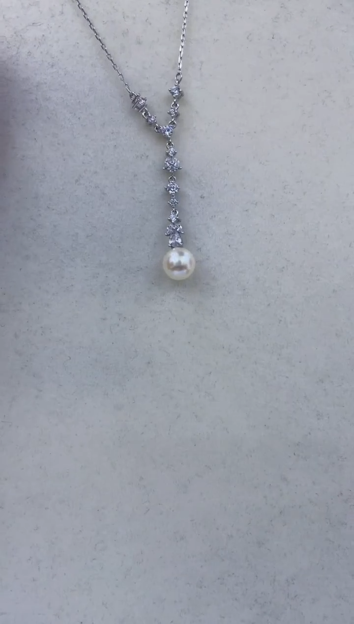 颈饰银S925镶嵌海水珍珠  