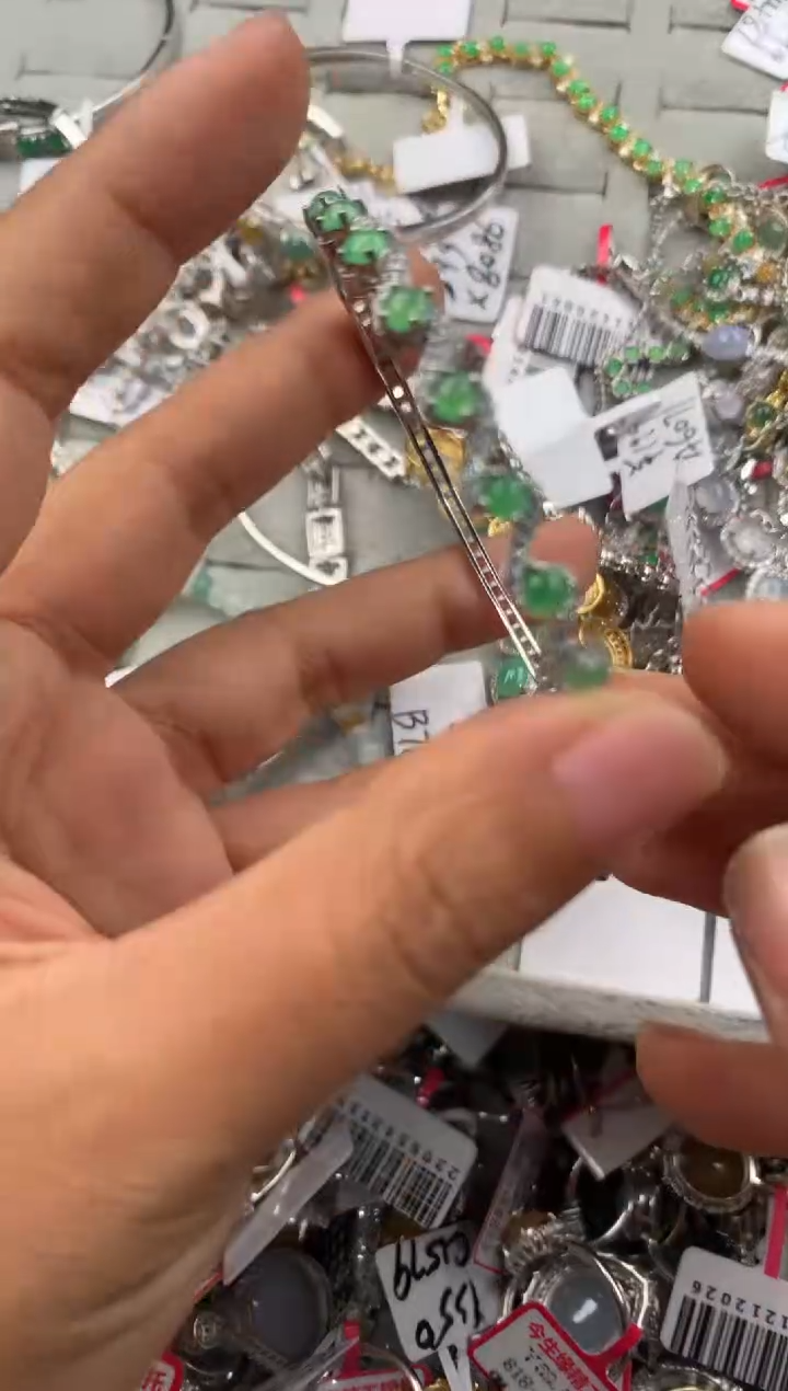 银S925镶嵌戒指翡翠333----7