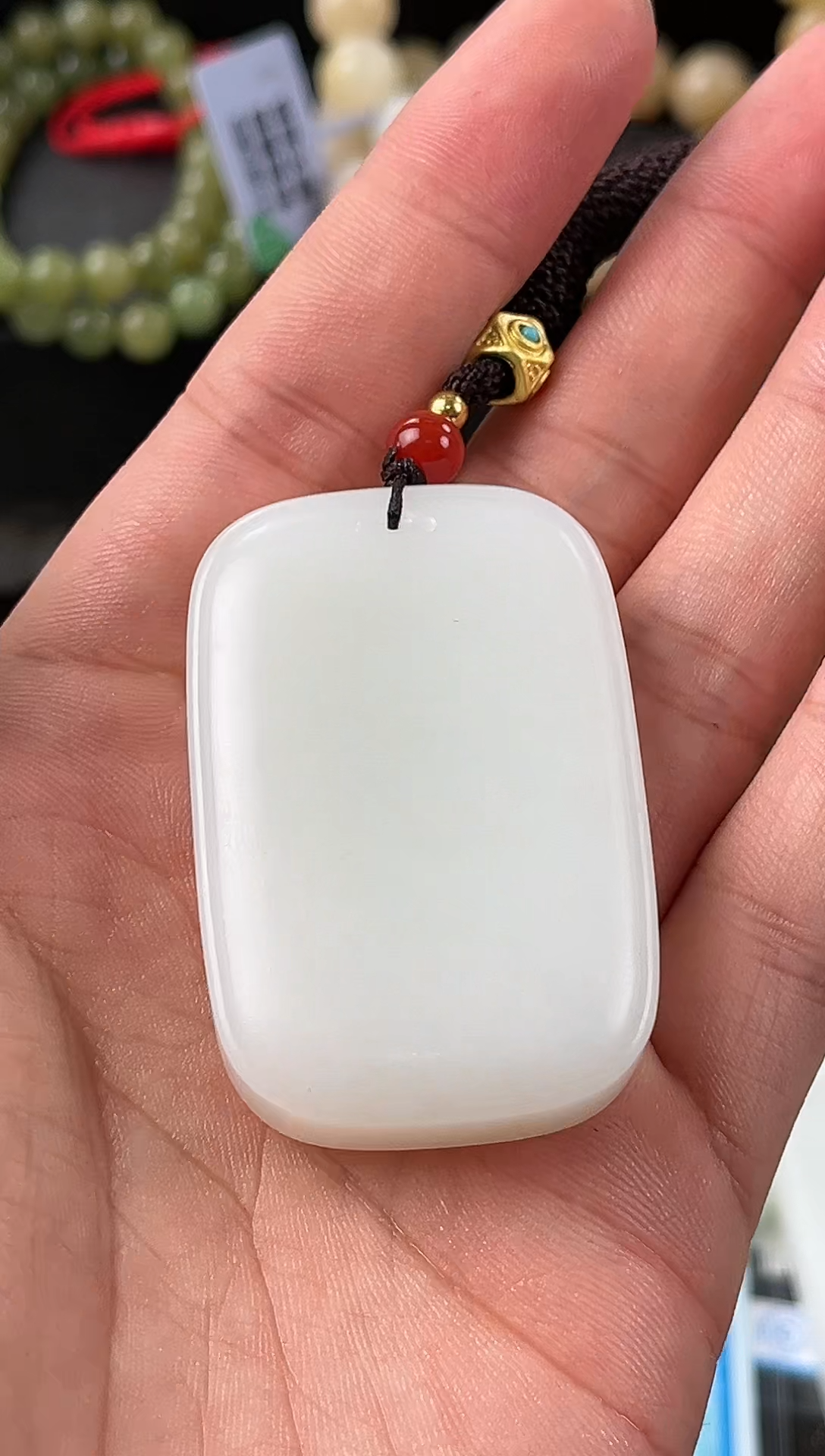 【闪购商品】和田玉无事牌未镶嵌且末天泰白玉无事牌微色差