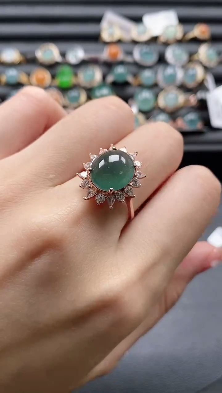 【闪购商品】翡翠戒指银S925镶嵌11111