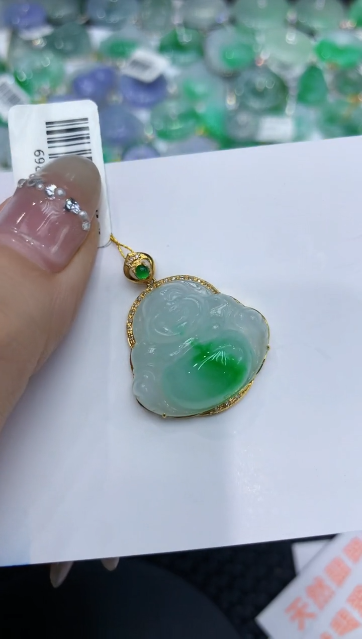 【闪购商品】翡翠颈饰18K金镶嵌222222222