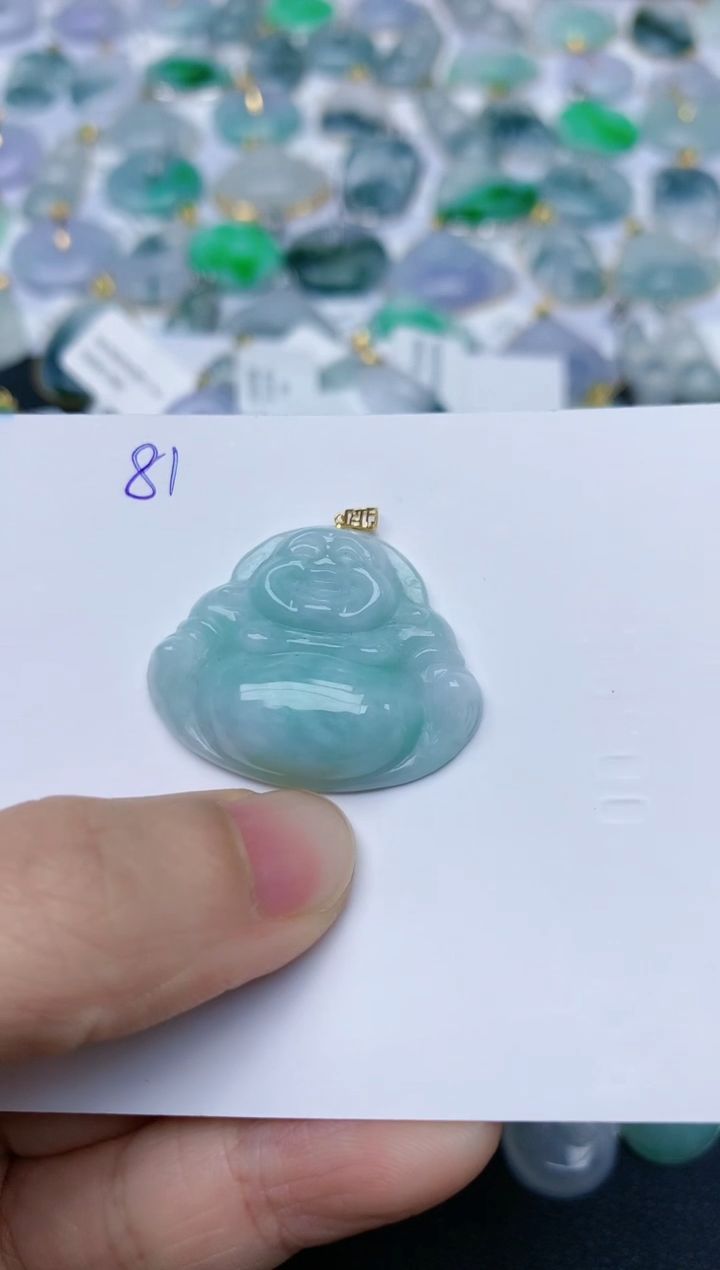【闪购商品】翡翠颈饰18K金镶嵌天然翡翠A货    81