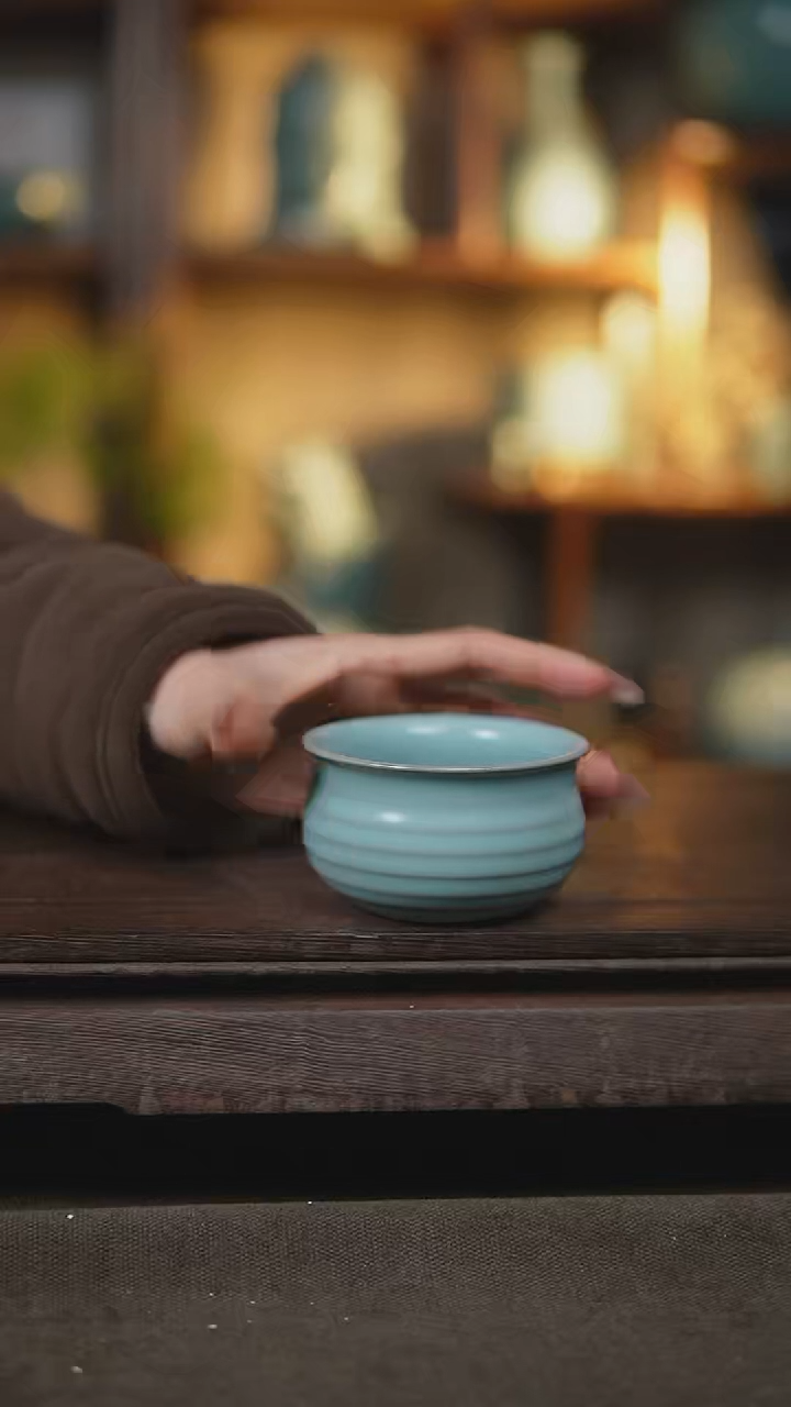 【闪购商品】杯仿古宋臻釉炫纹杯瑕9