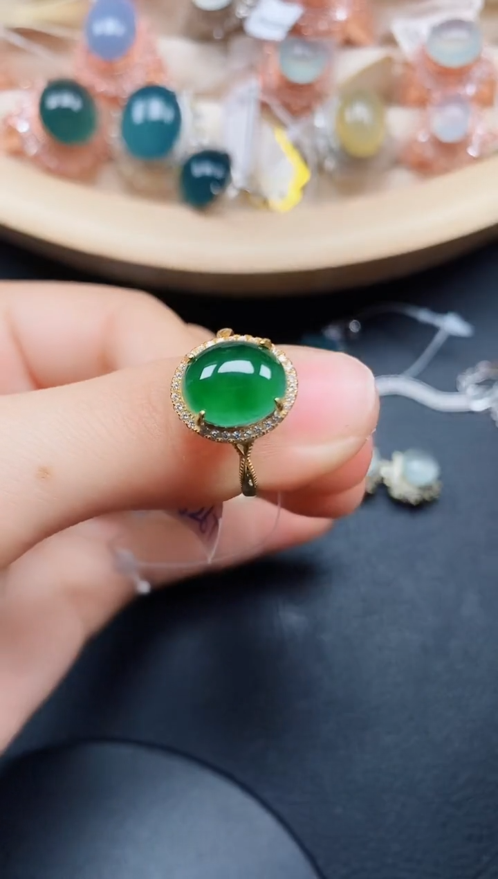 【闪购商品】翡翠戒指银S925镶嵌翡翠