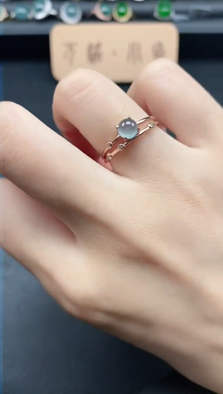 翡翠戒指银S925镶嵌51511