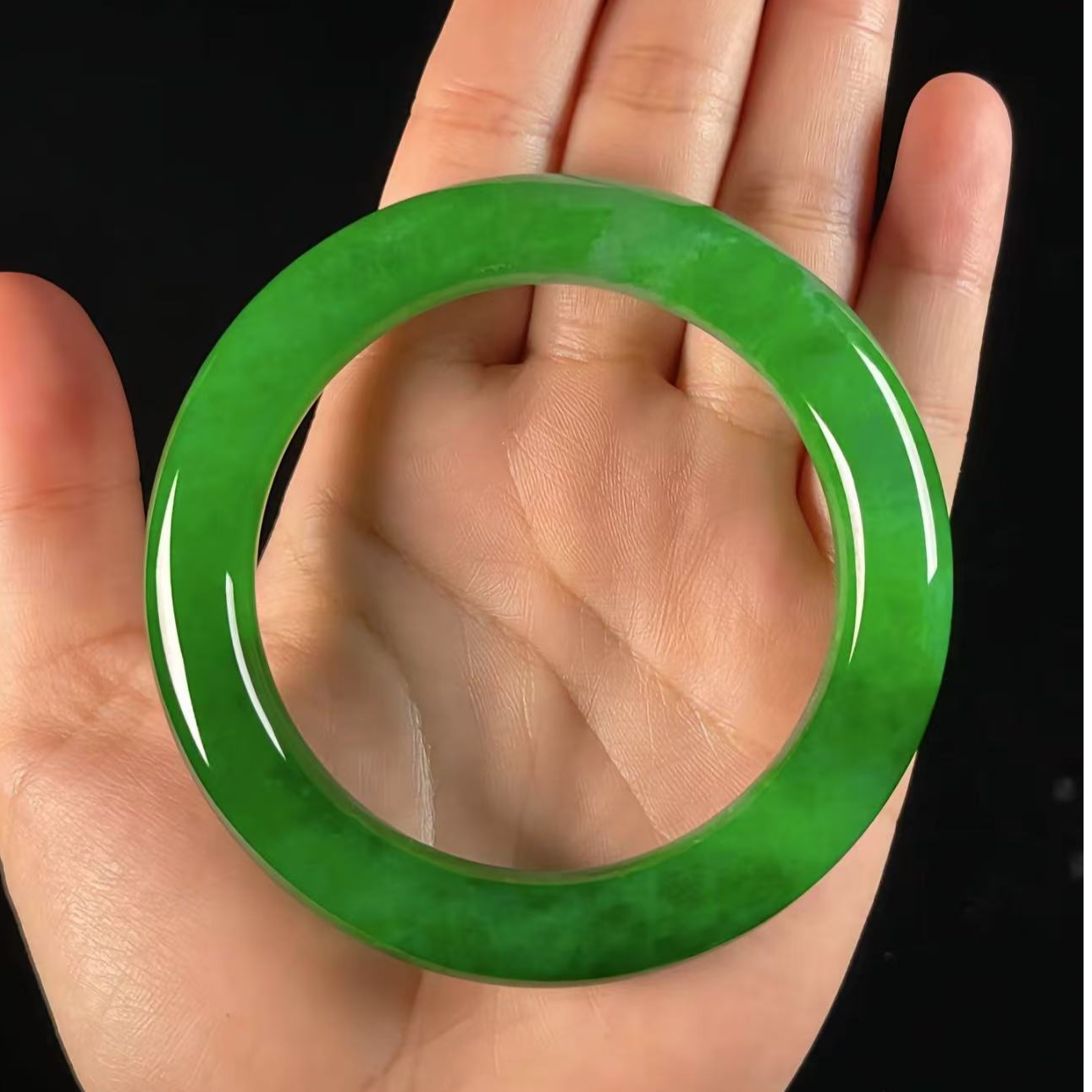 L001天然A货高冰种帝王绿翡翠手镯