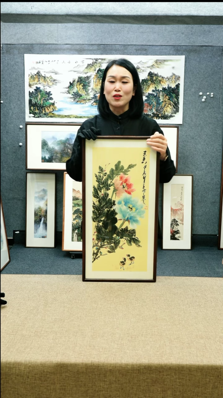 35*68夏寒老师花鸟带框