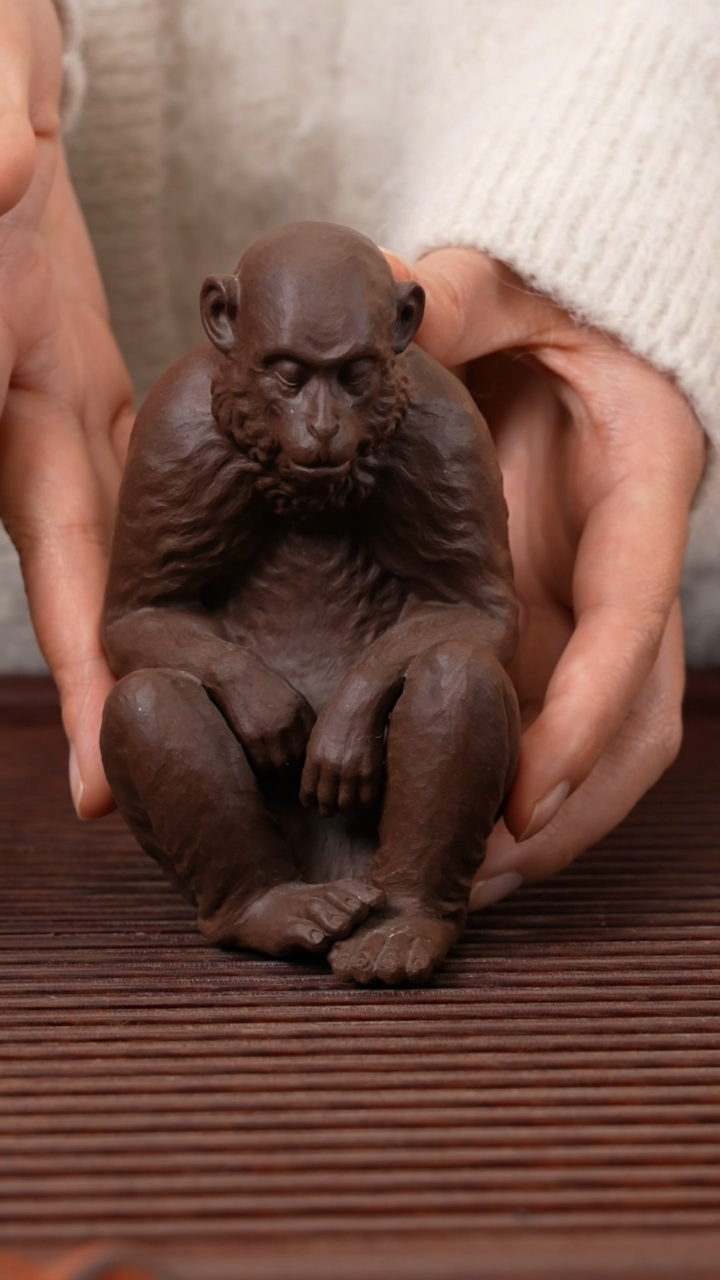 【闪购商品】紫砂茶宠紫泥老猴