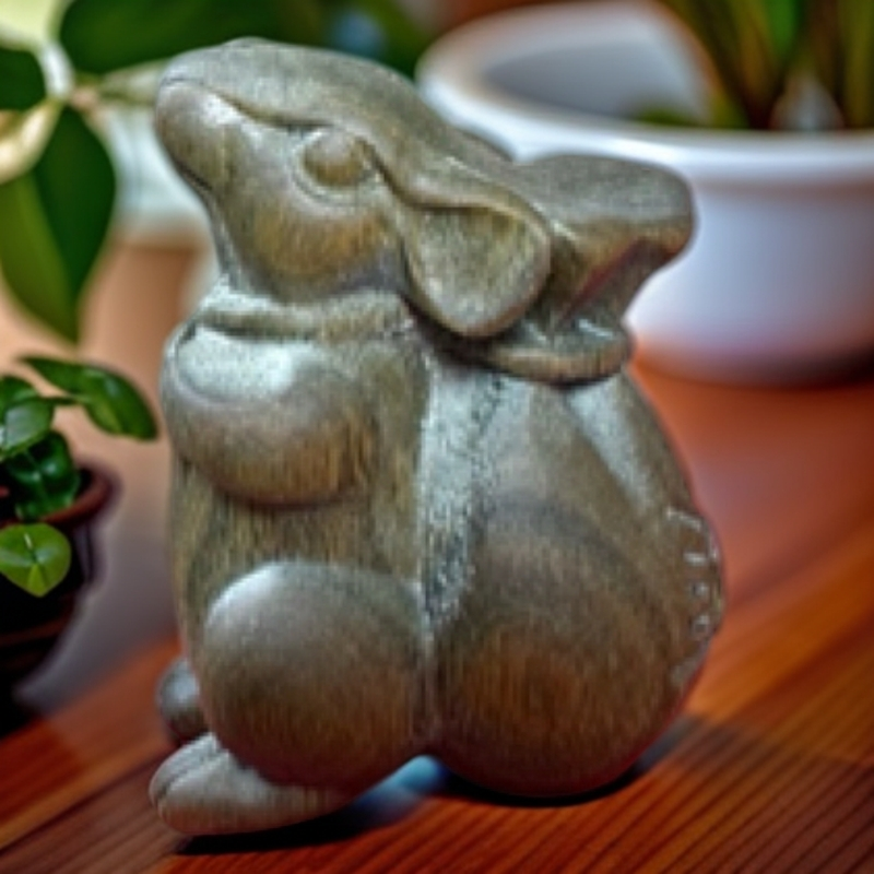 天然绿檀木雕生肖鼠代代数钱