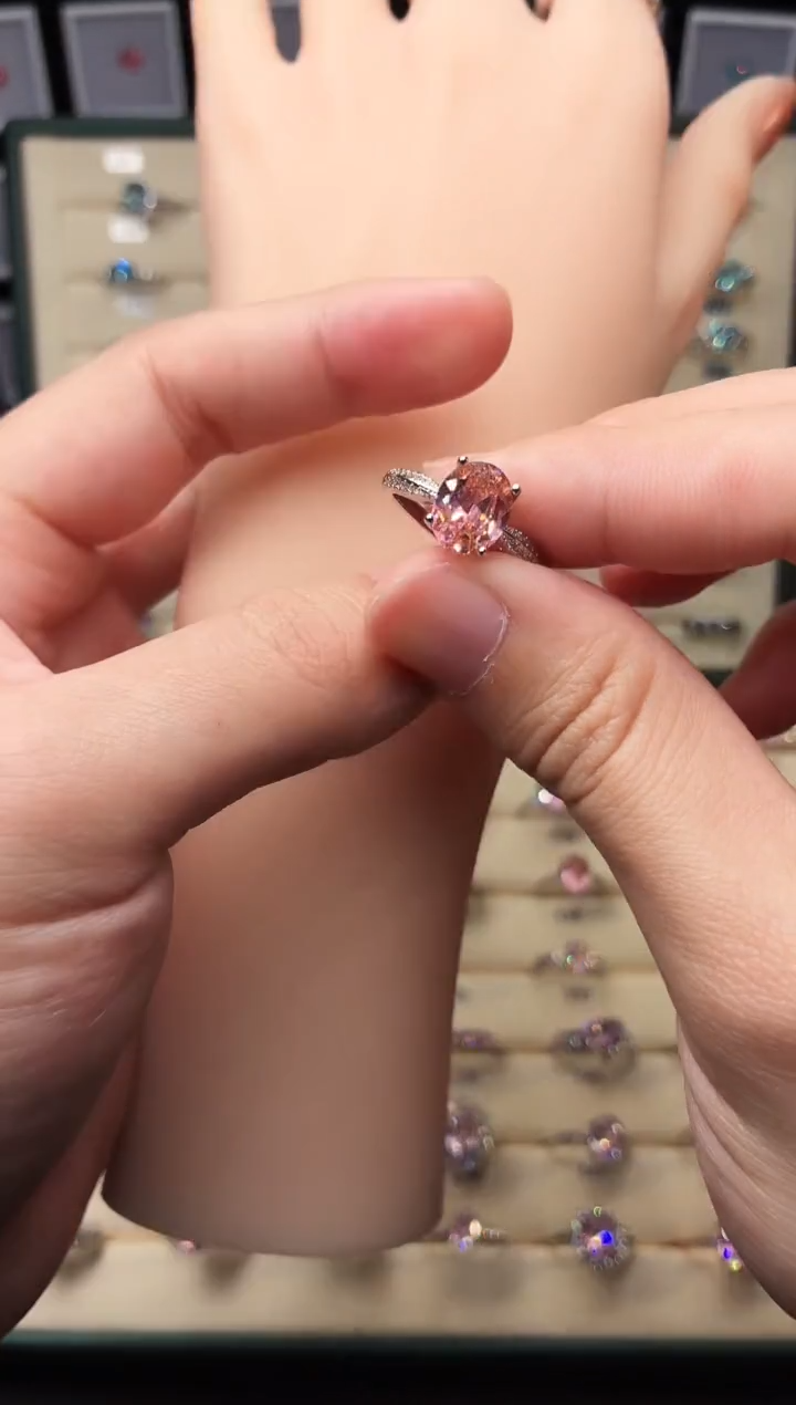 戒指彩色蓝宝石银S925镶嵌1111