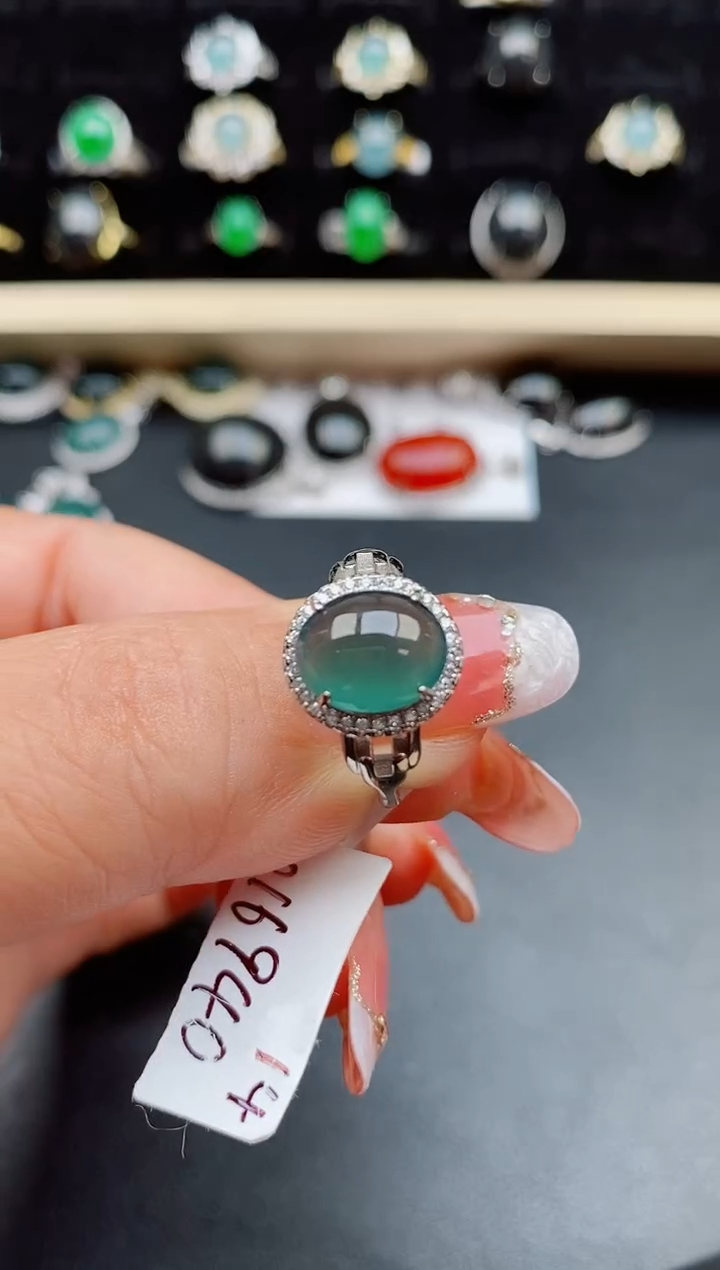 【闪购商品】翡翠戒指银S925镶嵌5800