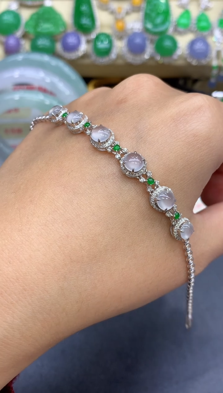 18K金镶嵌手链翡翠31r1