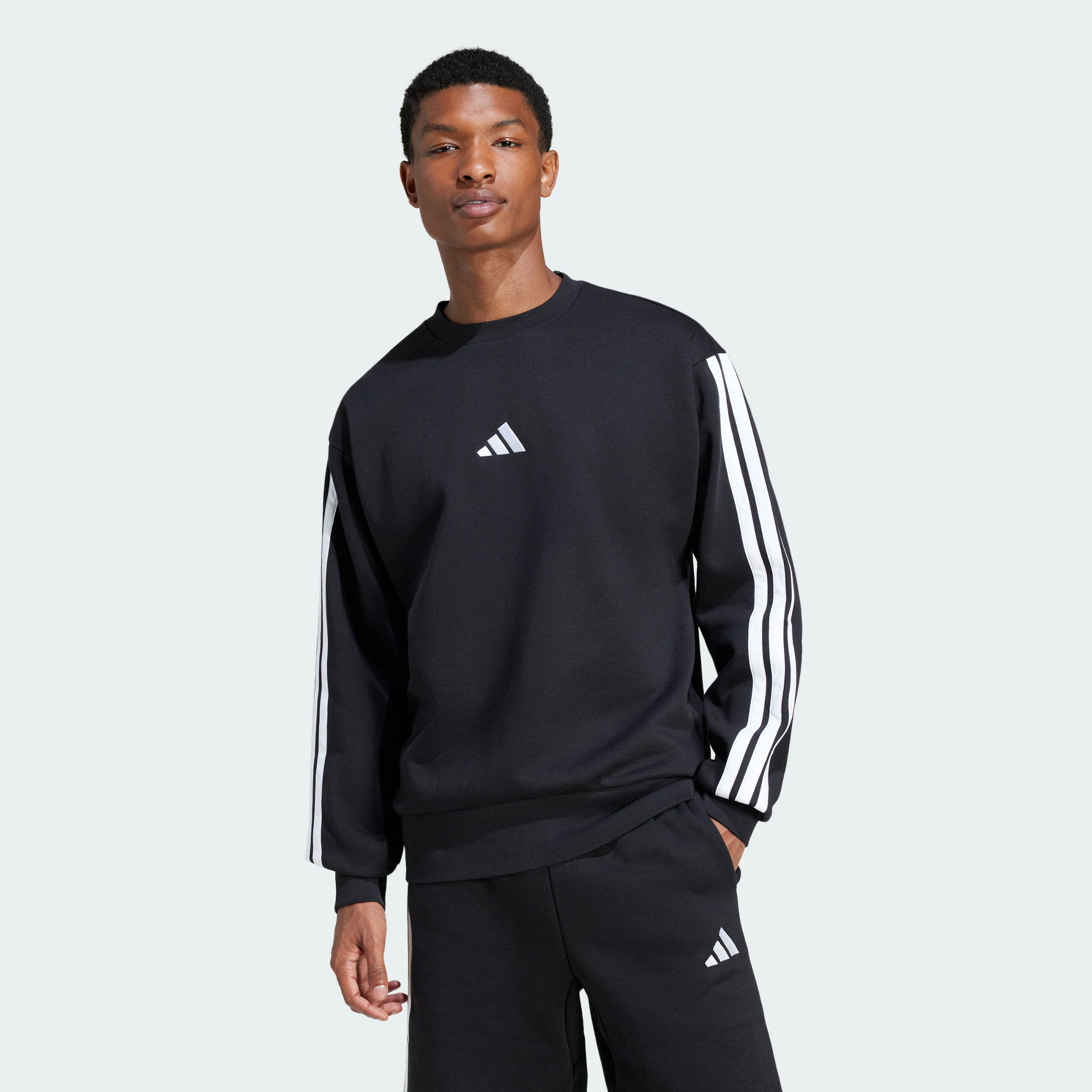 adidas/阿迪达斯男子运动休闲套头衫时尚出街加绒保暖卫衣JE6304