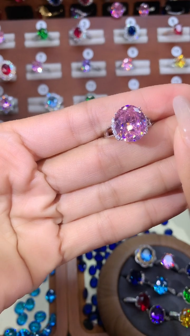 无925银粉色戒指