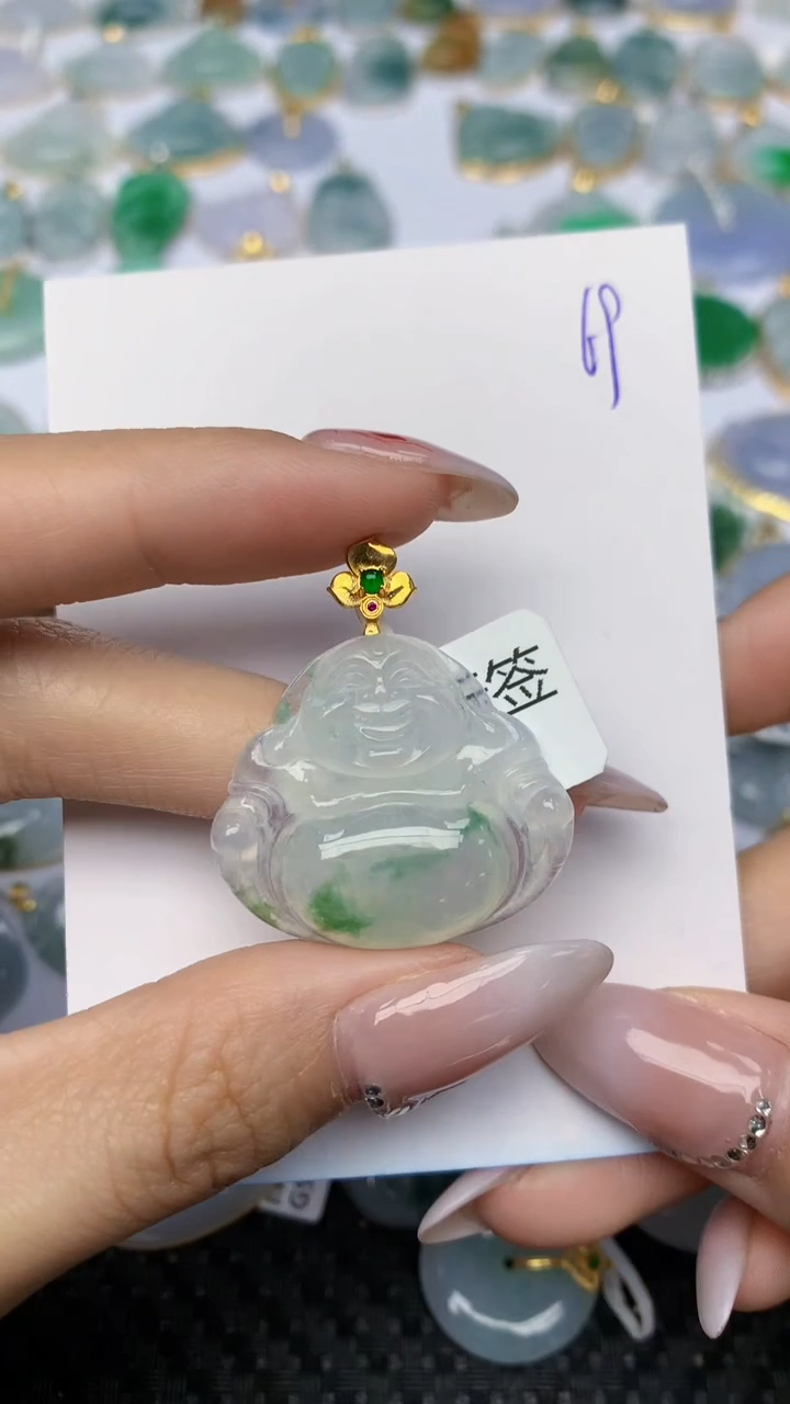 【闪购商品】翡翠颈饰18K金镶嵌 天然翡翠A货