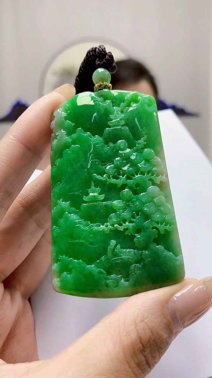 未镶嵌定制翡翠5160MM-毛货挂件144