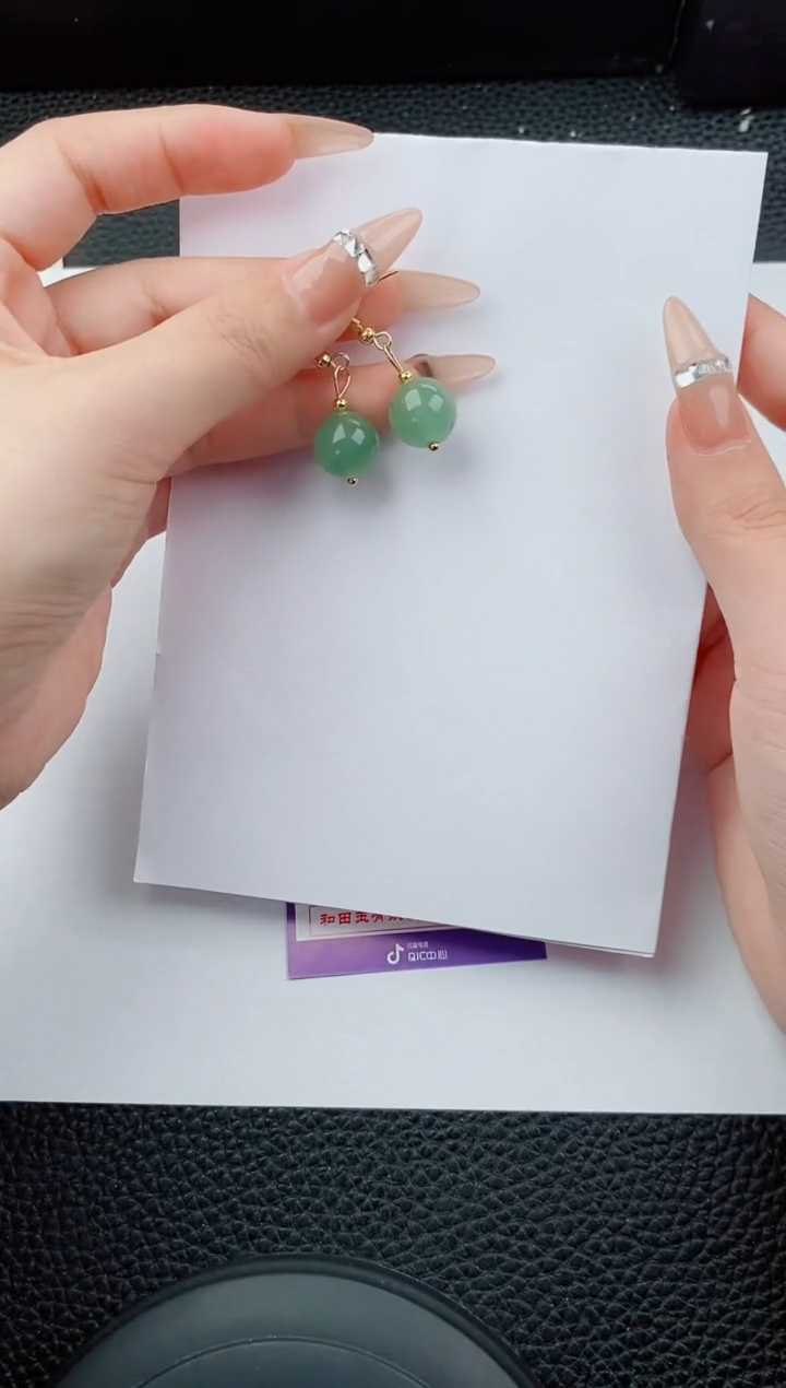 东陵石未镶嵌耳饰666碎玉微色差T16