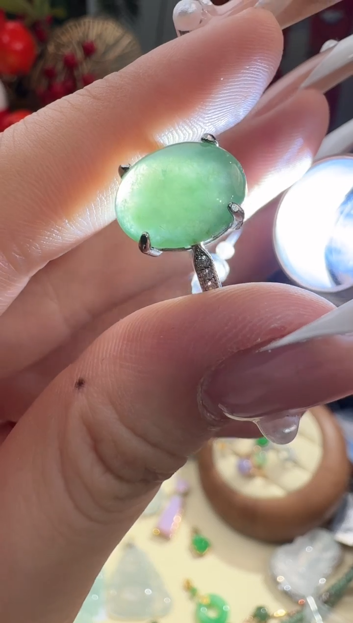 【闪购商品】翡翠戒指银S925镶嵌戒指