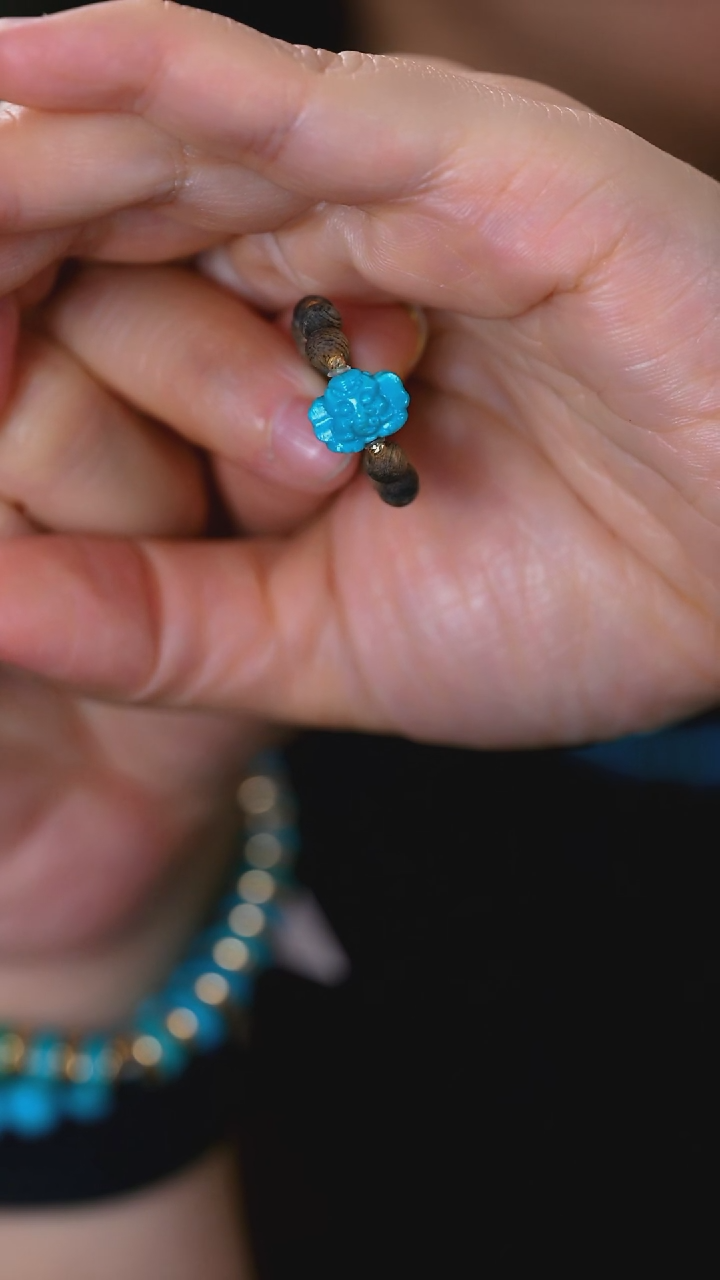 未镶嵌绿松石珠宝奇石小象戒指