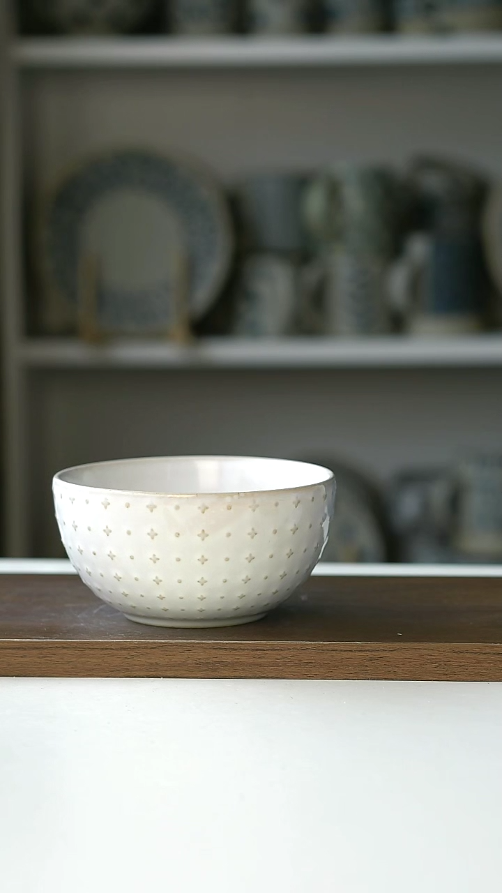 【闪购商品】陶瓷复古做旧十字米饭碗2只@4-2@