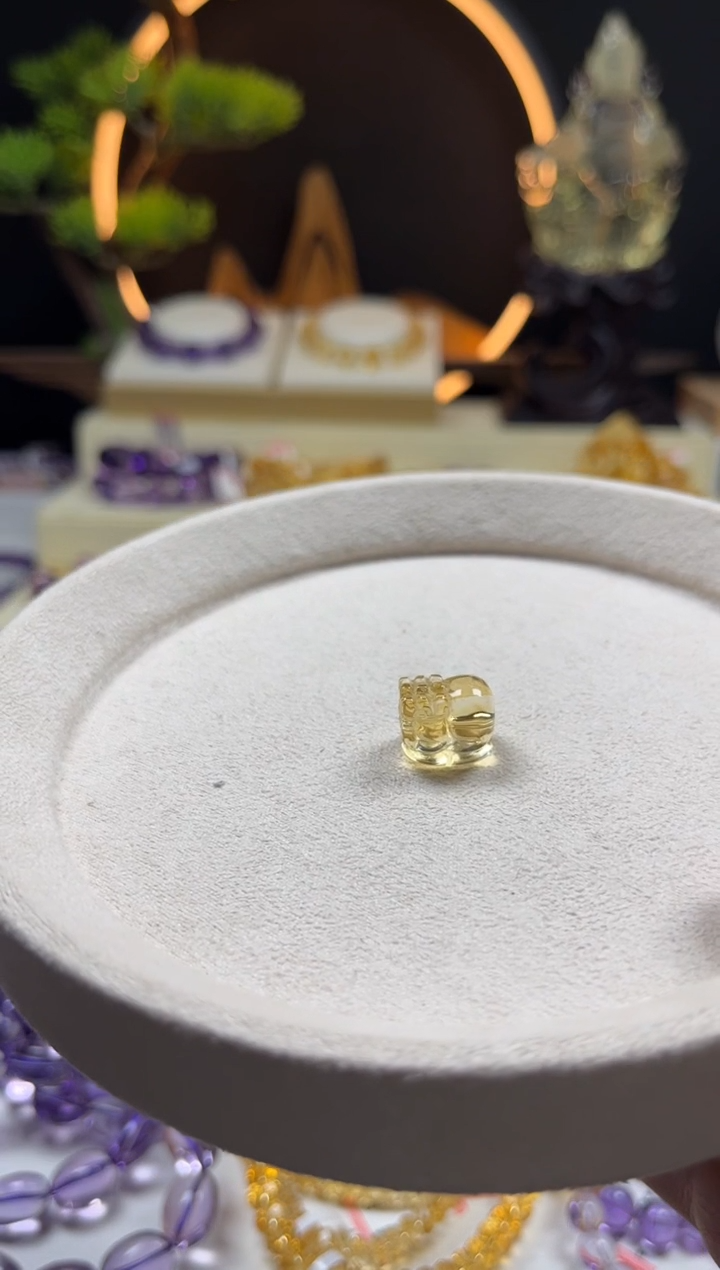 未镶嵌手串黄晶?****?天然黄水晶貔貅单珠10mm+