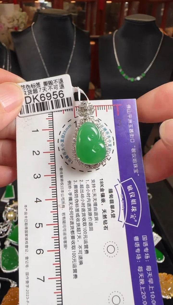 颈饰未镶嵌翡翠DK6956冰绿如意