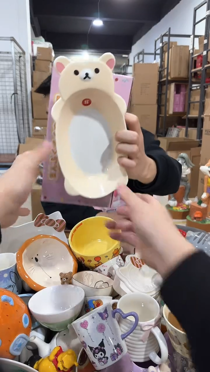 瓷片原盒熊妹大肚碗