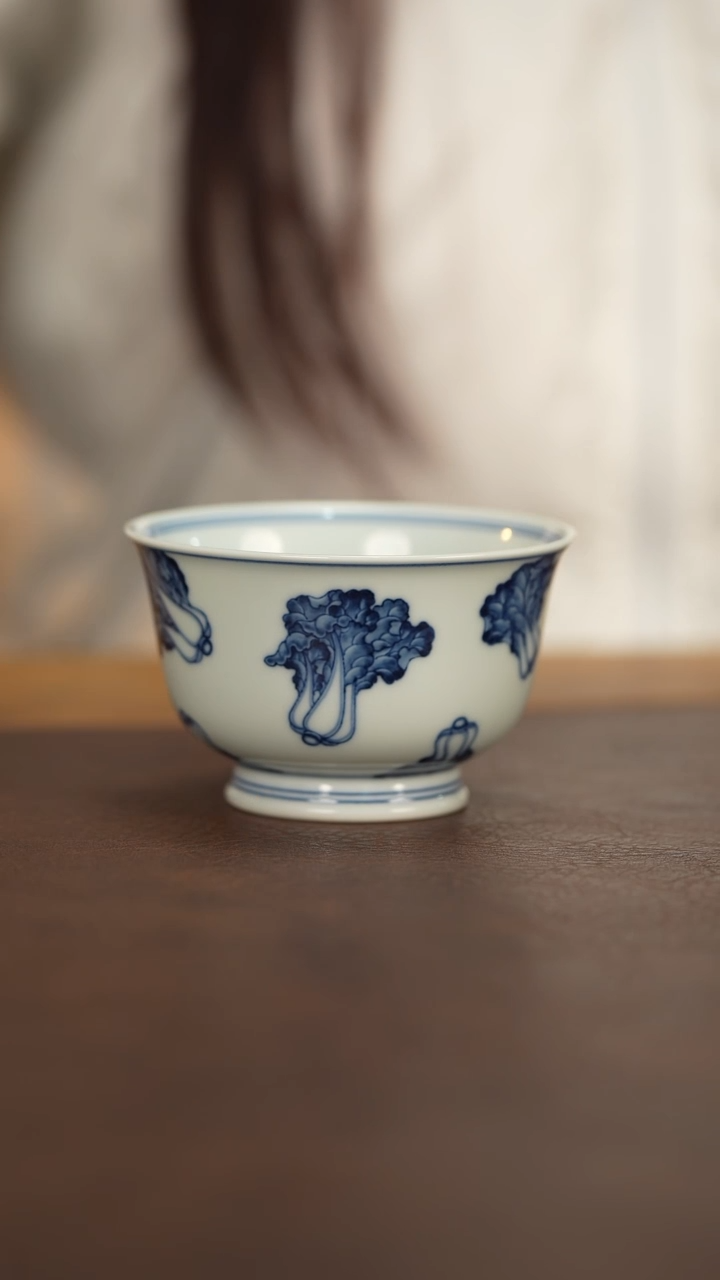 【闪购商品】水造青花白菜杯杯