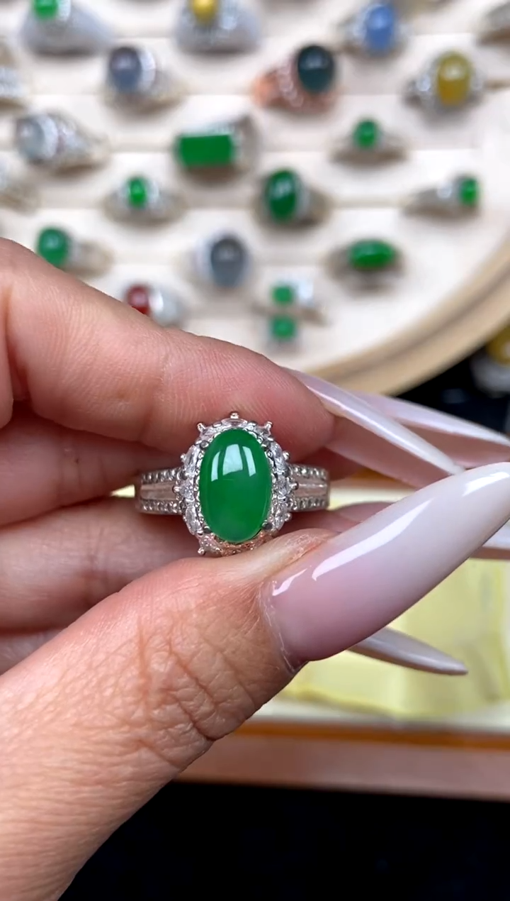 未镶嵌定制翡翠18天然缅甸A货翡翠蛋面