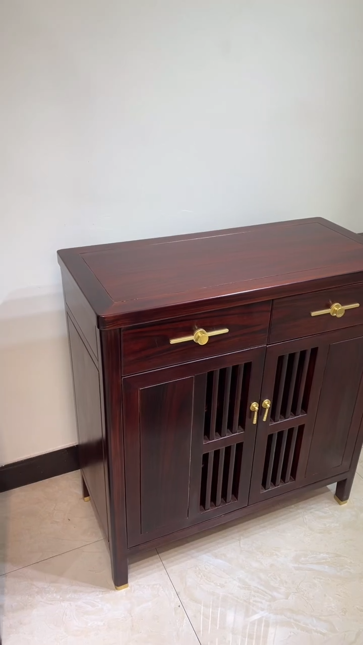 黑酸枝木类成套家具鞋柜